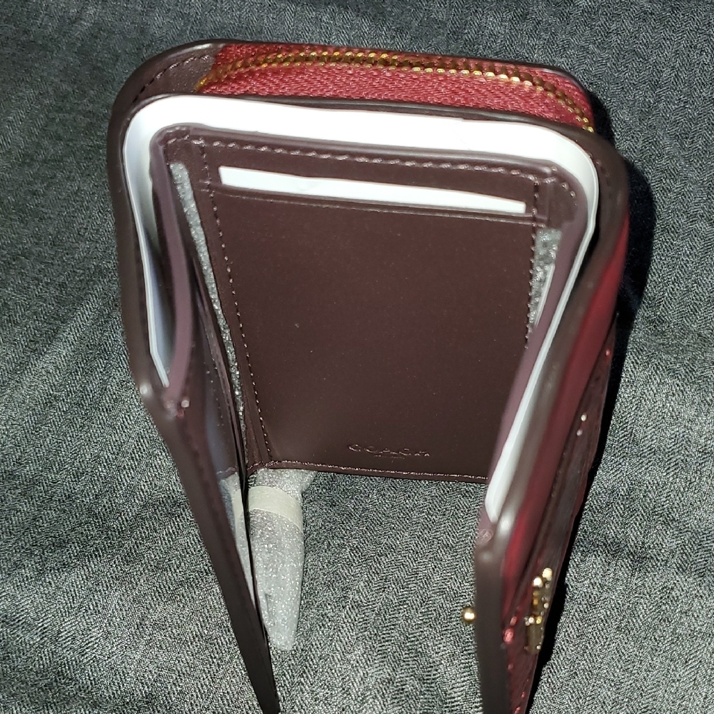 Coach Red and Snake Print Leather Wallet NEW with Tags - Picture 4 of 6